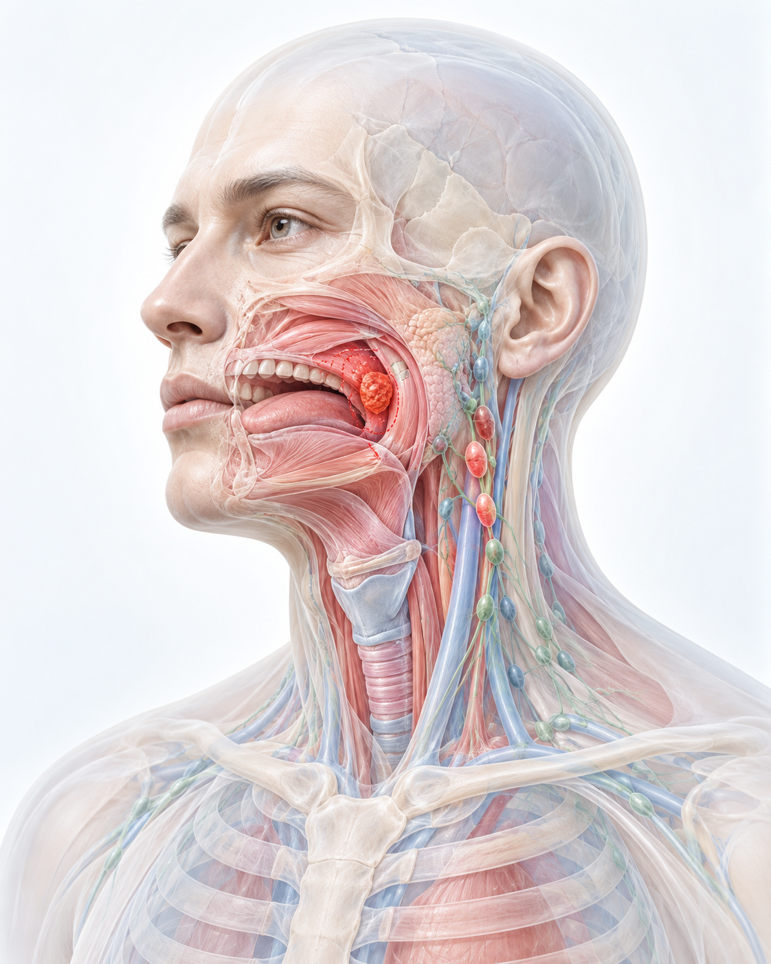 Head and neck region illustration