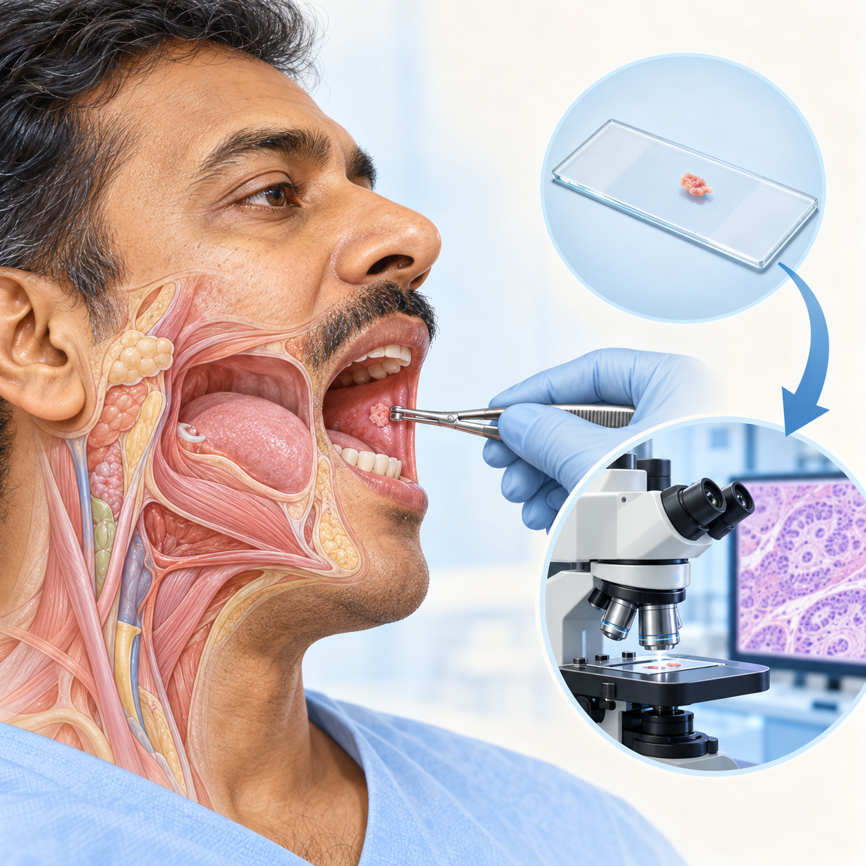 Biopsy tissue sample illustration